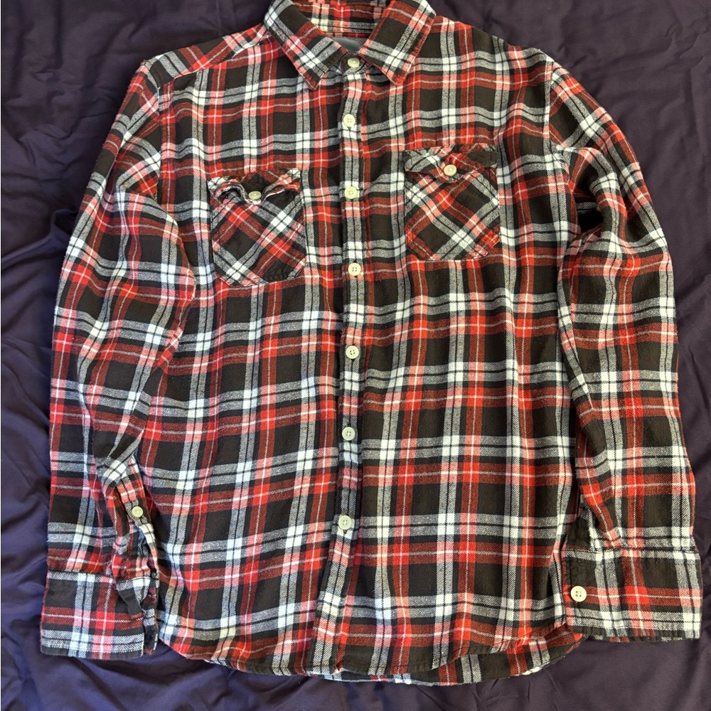 Slade Wilder Men’s Flannel Button Up Shirt Medium Red